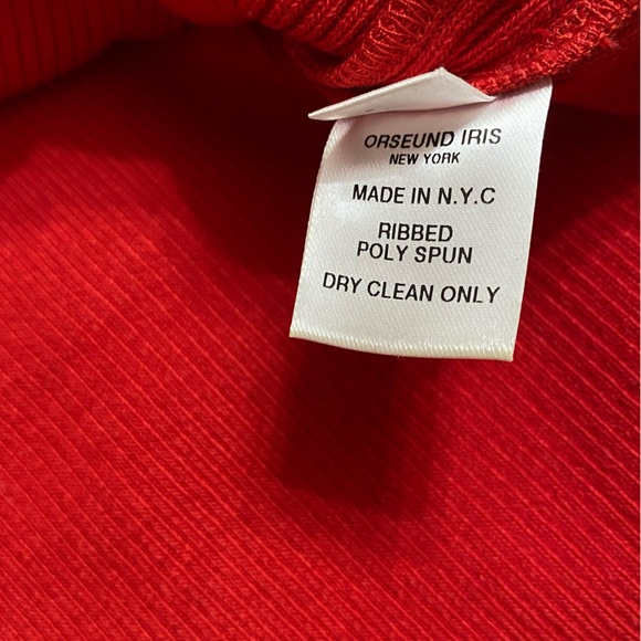 Orseund Iris Red Off shoulder Underwire Knit Top - Picture 6 of 14